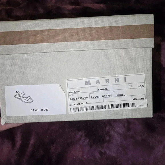 Marni Flat Sandals Fuoco Slingback Womens Shoe Size US 10.5 EU 40.5 - Picture 12 of 12